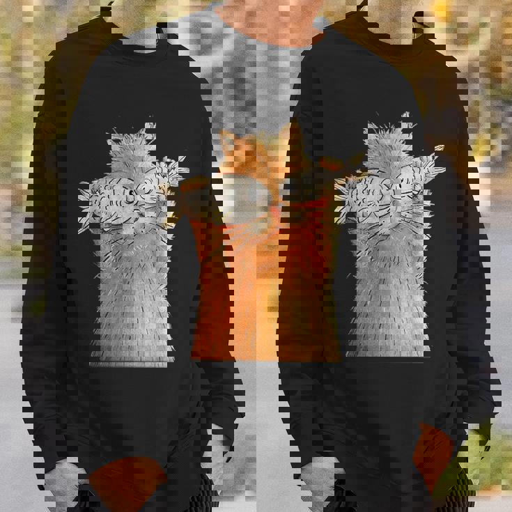 ヴィンテージ かわいい 面白い 猫 2匹の魚が目についた 恋人 気まぐれな スウェットシャツ 彼への贈り物