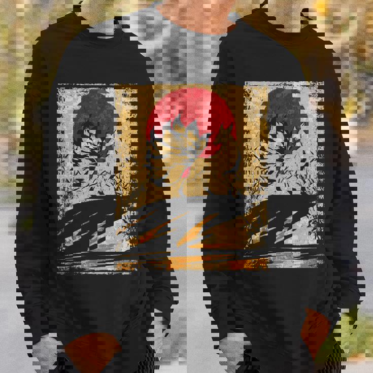 九尾の狐 日本のレトロアート 長袖tシャツ スウェットシャツ 彼への贈り物