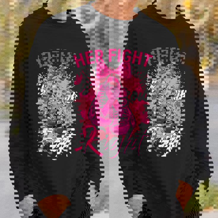 乳がん Her Fight Is Our Fight 乳がんグローブ スウェットシャツ 彼への贈り物