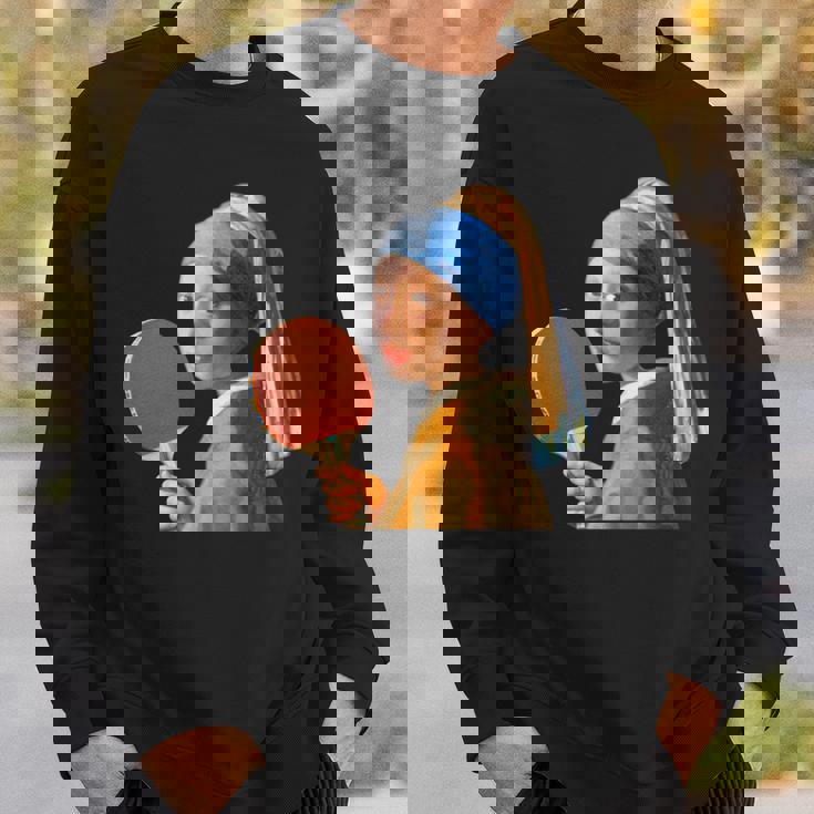 卓球 面白いtシャツ ボール ピンポン おもしろ 服 ネタ メンズ 卓球部 おもしろグッズ 大人 子供 長袖tシャツ スウェットシャツ 彼への贈り物