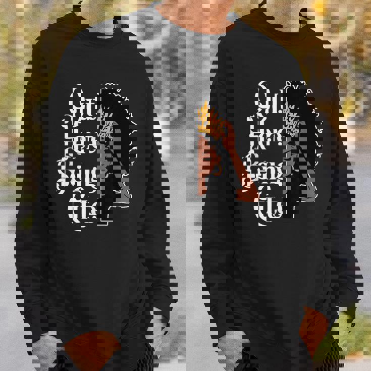 可愛いアフロ黒ギャルメラネティッドソープソウル スウェットシャツ 彼への贈り物