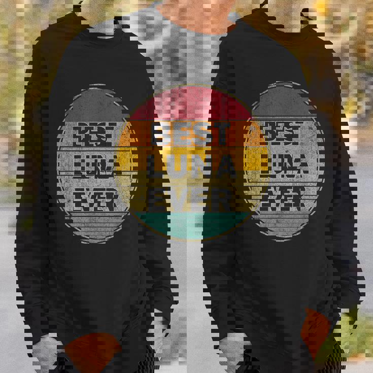 名前入り Luna I Love Luna レトロ ビンテージスタイル スウェットシャツ 彼への贈り物