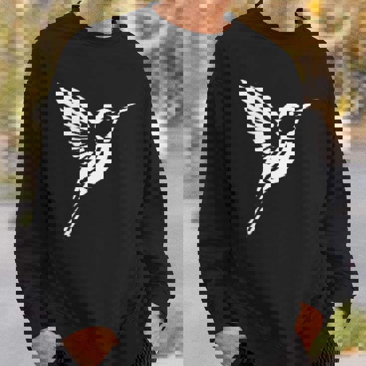 小さなシンプルなミニマリストかわいいハチドリ鳥ハチドリ スウェットシャツ 彼への贈り物