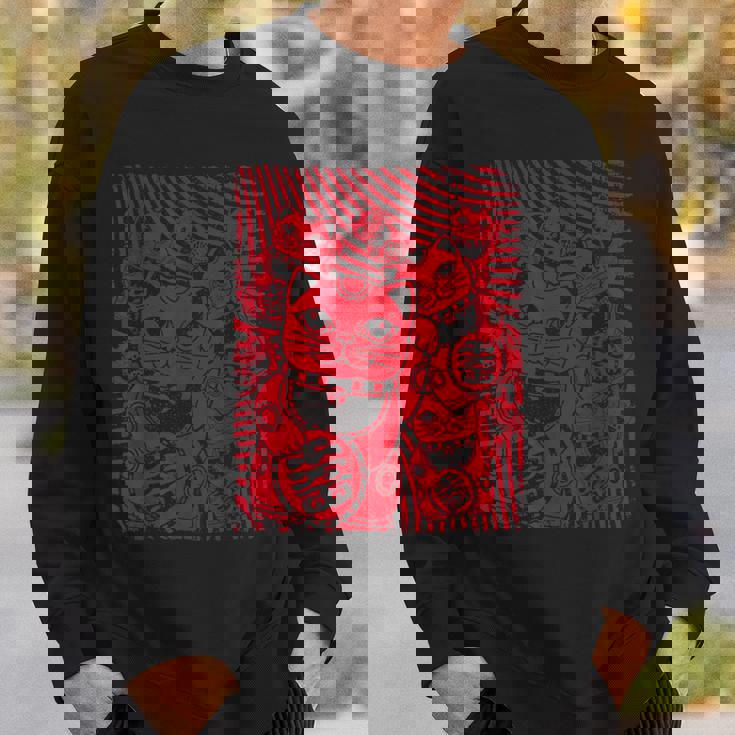 招き猫カワイイラッキーキャット日本のレトロなヴィンテージスタイル スウェットシャツ 彼への贈り物