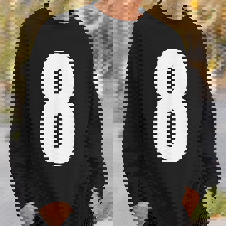 数字 8 数字 8 プレーン 白 数字 スウェットシャツ 彼への贈り物