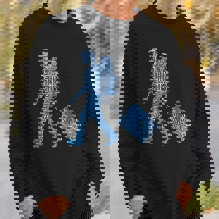 旅への冒険心を抱くシルエットデザイン 世界を巡る旅人たち スウェットシャツ 彼への贈り物