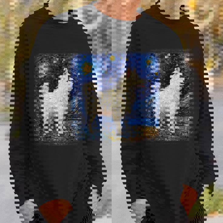 星月夜の犬 ヴァン・ゴッホ サモエド スウェットシャツ 彼への贈り物