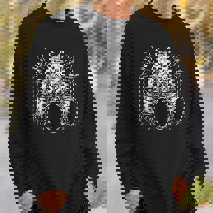 柴犬 ドラムを弾く ドラマー 犬好き スウェットシャツ 彼への贈り物