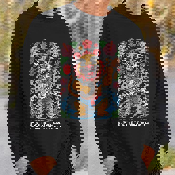 沖縄シーサーガーディアンライオン日本民俗土産デザイン スウェットシャツ 彼への贈り物