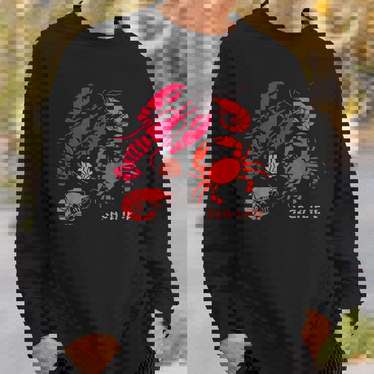 海洋生物、ロブスター、カニ、エビ、カミ、海洋、シーフード スウェットシャツ 彼への贈り物