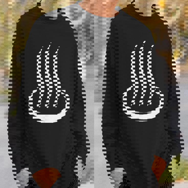 温泉マーク・白 ホワイト（アイラブ 温泉／お風呂 大好き）銭湯 サウナ 記号 お土産 旅行 面白 スウェットシャツ 彼への贈り物