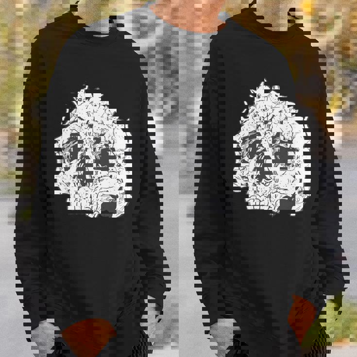 猫 ガイコツ メンズ おもしろ かわいい ネコ 面白いtシャツ 動物 メンズ レディース にゃんこ ネタ 服 長袖tシャツ スウェットシャツ 彼への贈り物