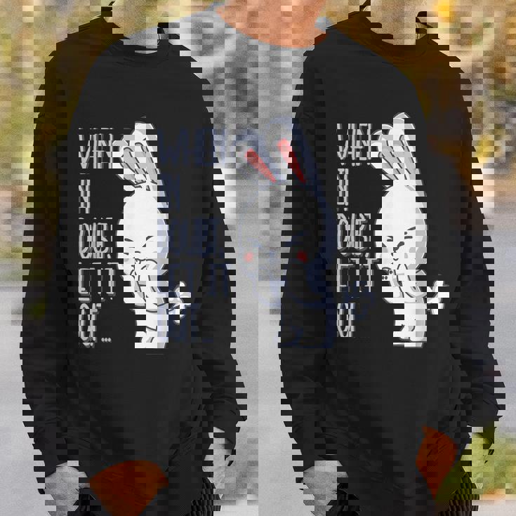 疑わしいとき おなら 出す おもしろい おなら かわいい ウサギ おなら スウェットシャツ 彼への贈り物