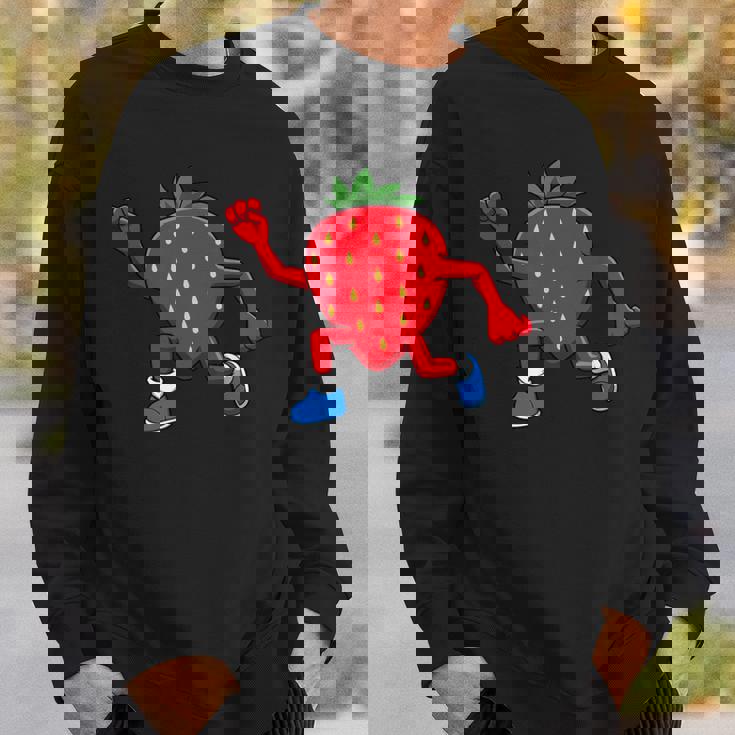 皮肉なイチゴランニングマラソン趣味のランナー スウェットシャツ 彼への贈り物