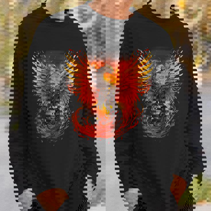 神話の鳥 若返り 不死鳥 芸術作品 ファイヤーバード リボーン スウェットシャツ 彼への贈り物