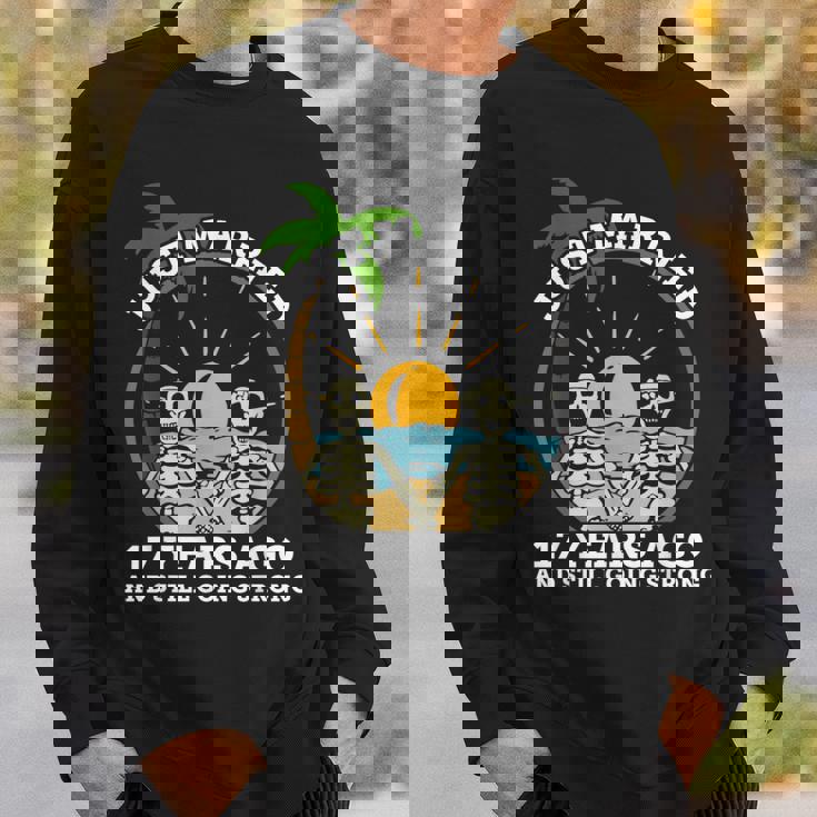 結婚記念日 カップル 結婚17年前 スケルトン スウェットシャツ 彼への贈り物