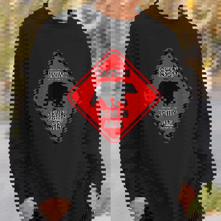 赤い警告標識 クマのエリア標識 スウェットシャツ 彼への贈り物