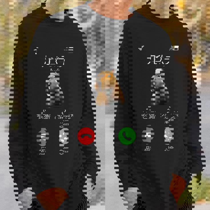 面白いtシャツ カピバラ メンズ げっ歯類 グッズ かわいい おもしろ 面白い 服 ネタ 動物 ウケ狙い スウェットシャツ 彼への贈り物