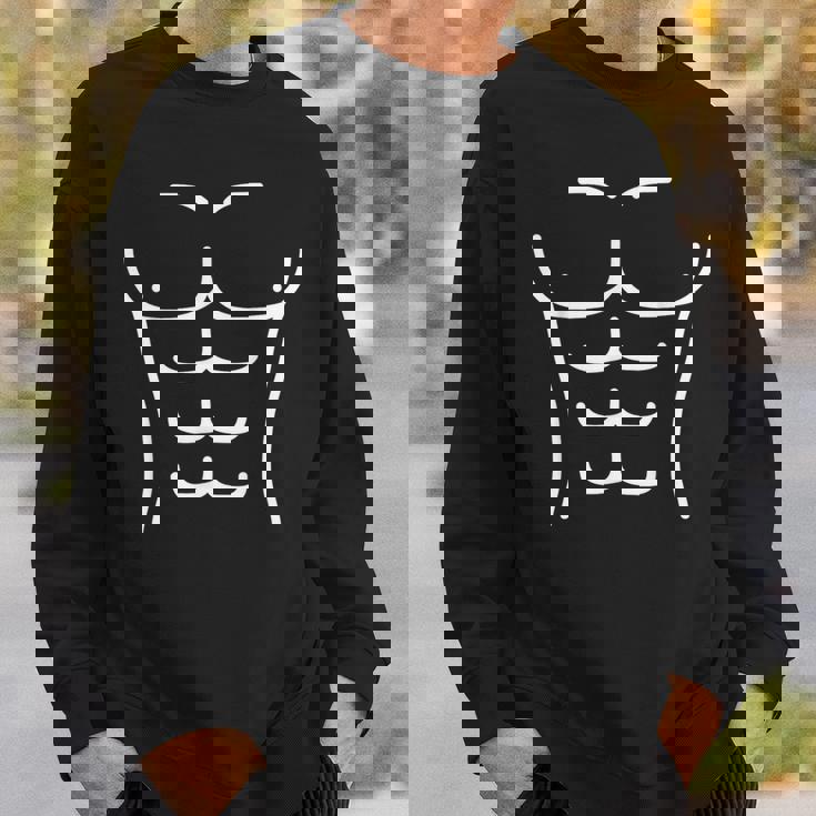 面白いシックスパック腹筋のアウトラインフィットネスデザイン スウェットシャツ 彼への贈り物