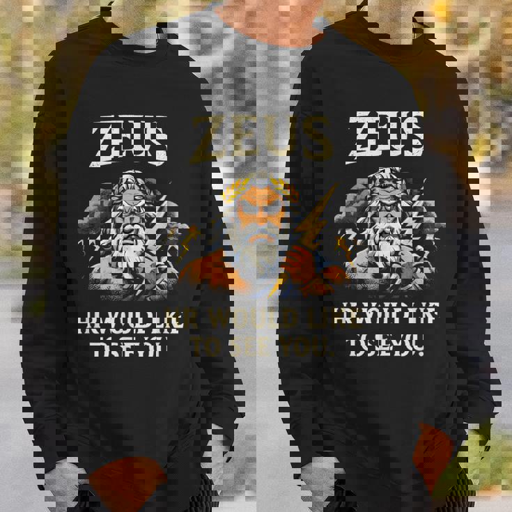 面白いゼウス・ミーム-古代ギリシャの神-ギリシャ神話 スウェットシャツ 彼への贈り物