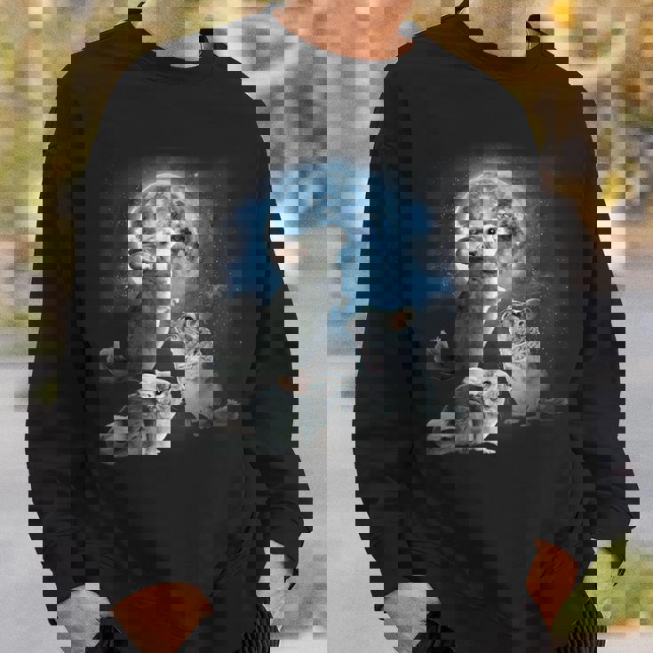 面白いチンチラシャツ 月に吠えるチンチラ スウェットシャツ 彼への贈り物