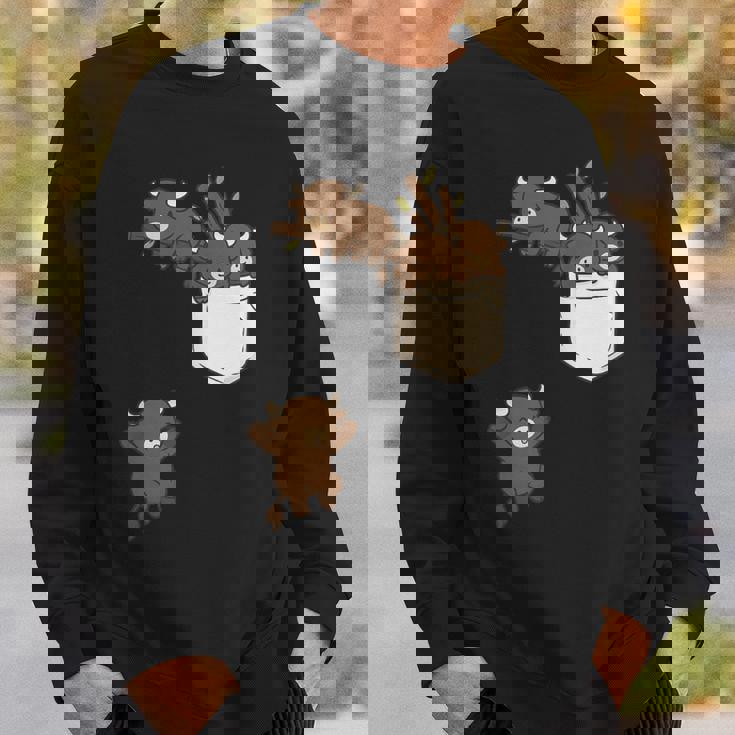 面白いバッファローバイソンかわいい遊び。 スウェットシャツ 彼への贈り物