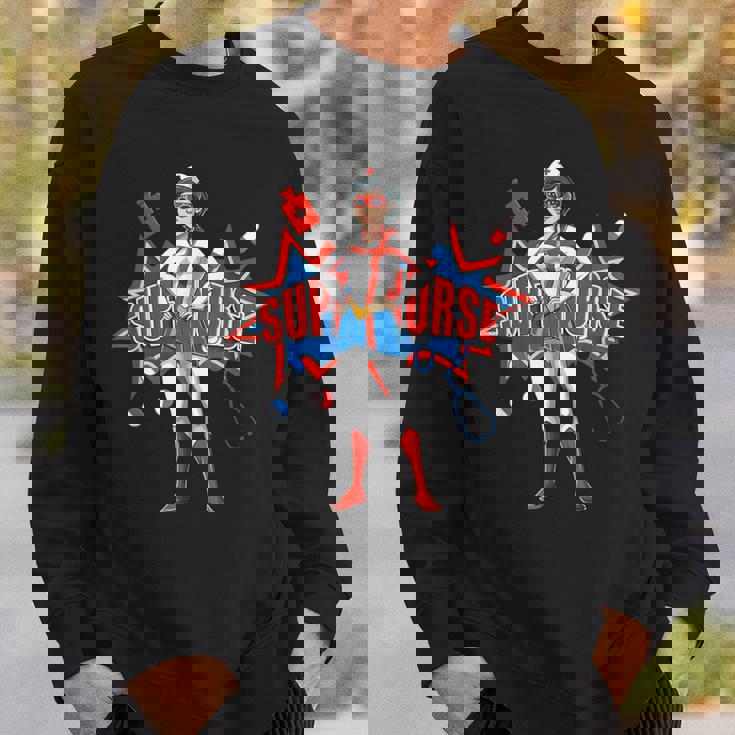 面白い看護師スーパーヒーロー面白い看護 スウェットシャツ 彼への贈り物