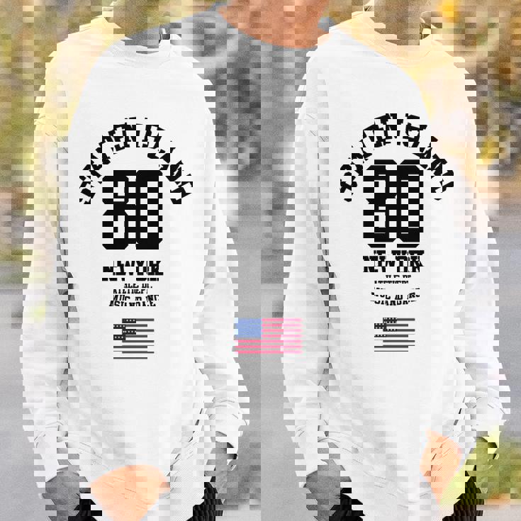 Cooltaten Island New York City Illustration Fashiontyle 長袖tシャツ スウェットシャツ 彼への贈り物