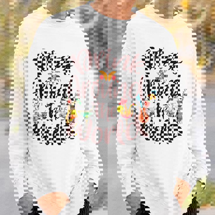 Family Drinking Around The World チェックリスト パスポート スウェットシャツ 彼への贈り物