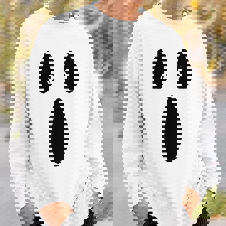 Ghost Silly Face Spooky Halloween Ghoul Face Easy Costume Sweatshirt Gifts for Him