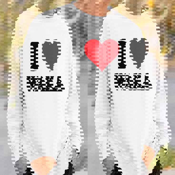 I Heart Waka ファーストネーム I Love パーソナライズ スウェットシャツ 彼への贈り物