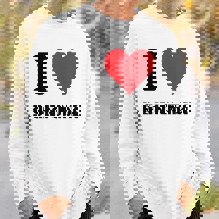 I Heart 石巻ジャパンラブ 日本のお土産品 スウェットシャツ 彼への贈り物