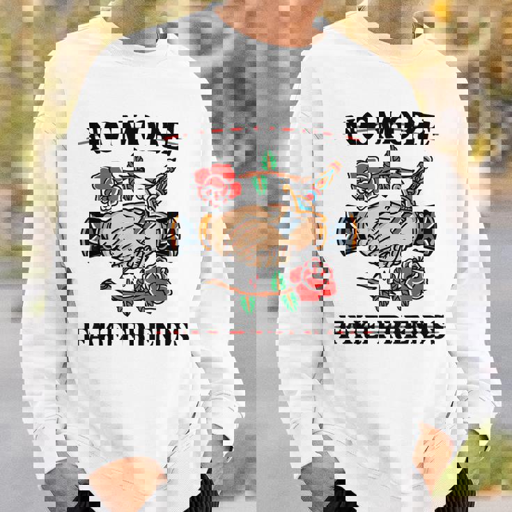 No More Fake Friends 伝統的なタトゥーインク オールドスクール エッジー スウェットシャツ 彼への贈り物