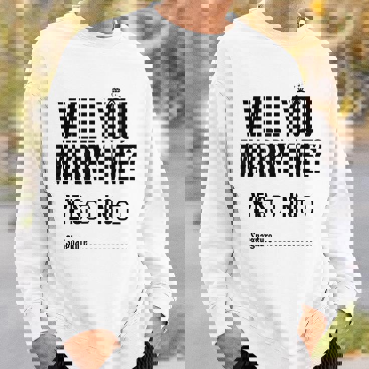 Will You Marry Me Wedding おもしろプロポーズ スウェットシャツ 彼への贈り物