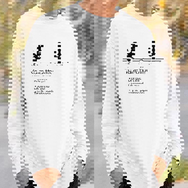 You Are Offline Low Resolution Pixel Dinosaurcreen スウェットシャツ 彼への贈り物