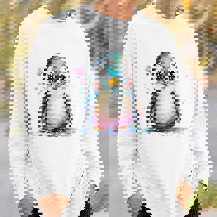 ちょっと可愛い赤ちゃんペンギンの鳥とハートのペンギン。 スウェットシャツ 彼への贈り物