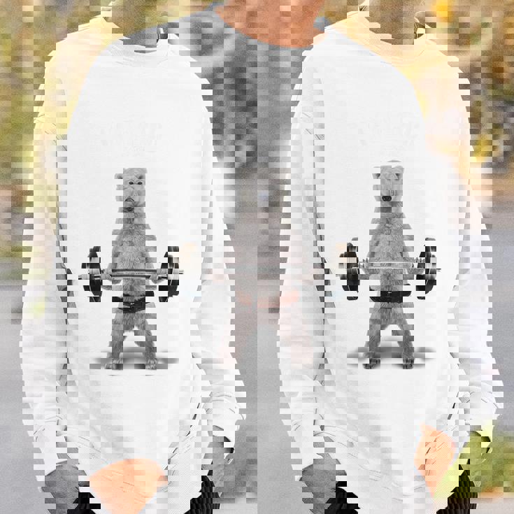 ウェイトリフティング 筋トレ バーベル やる気がないなら家に帰れ 白熊 しろくま スウェットシャツ 彼への贈り物