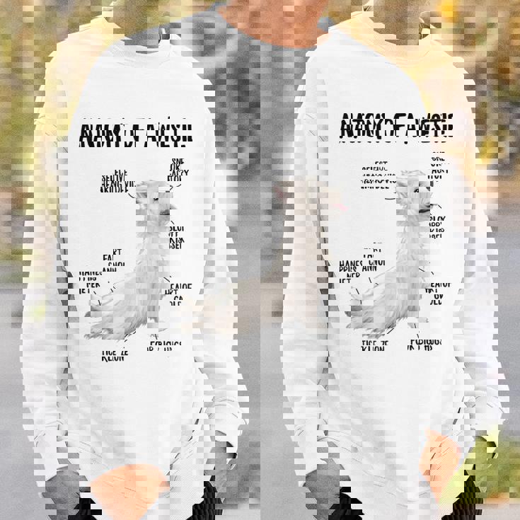 ウエスト・ハイランド・ホワイト・テリア犬の子犬ウェスティの解剖学 スウェットシャツ 彼への贈り物