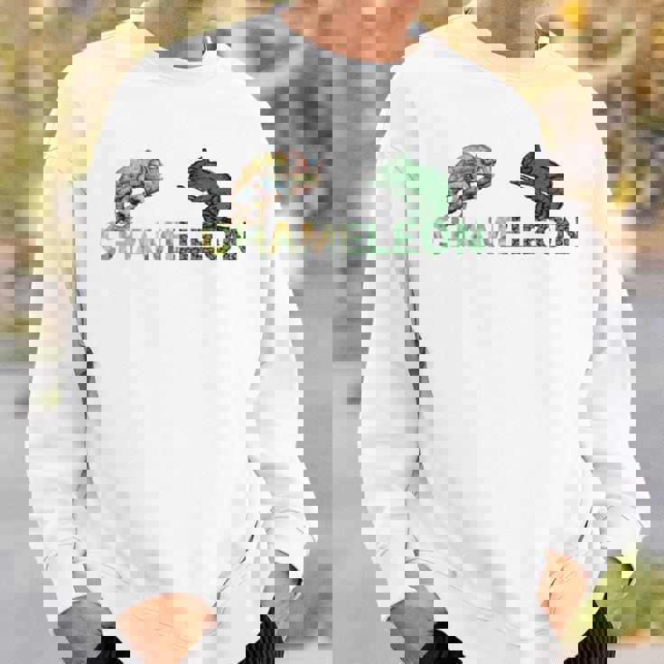 カラフル カメレオン 長袖tシャツ スウェットシャツ 彼への贈り物