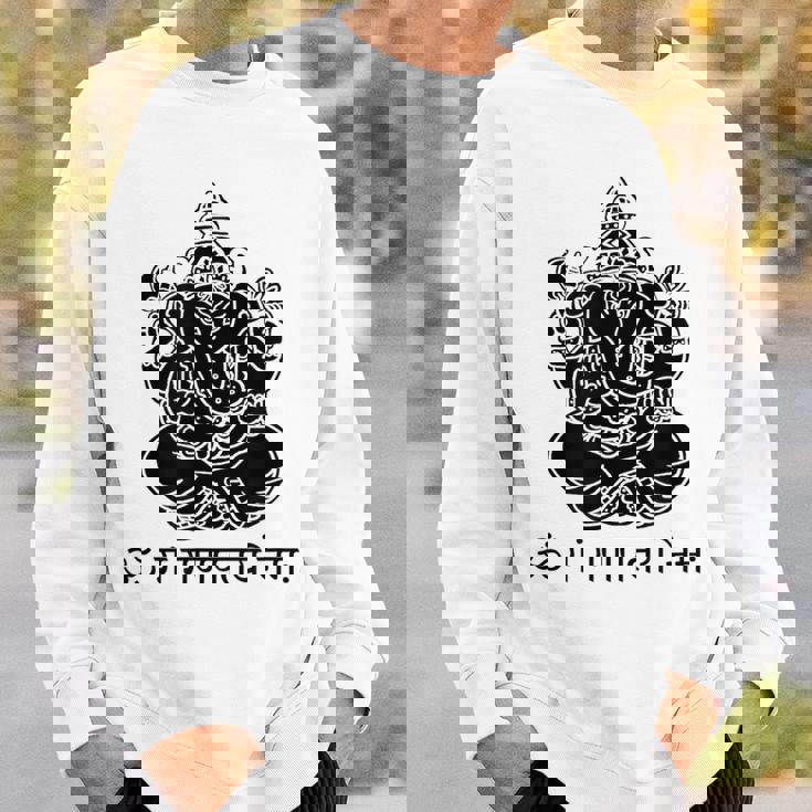 ガネーシュtシャツ サンスクリット語 ガネーシャマントラ スウェットシャツ 彼への贈り物