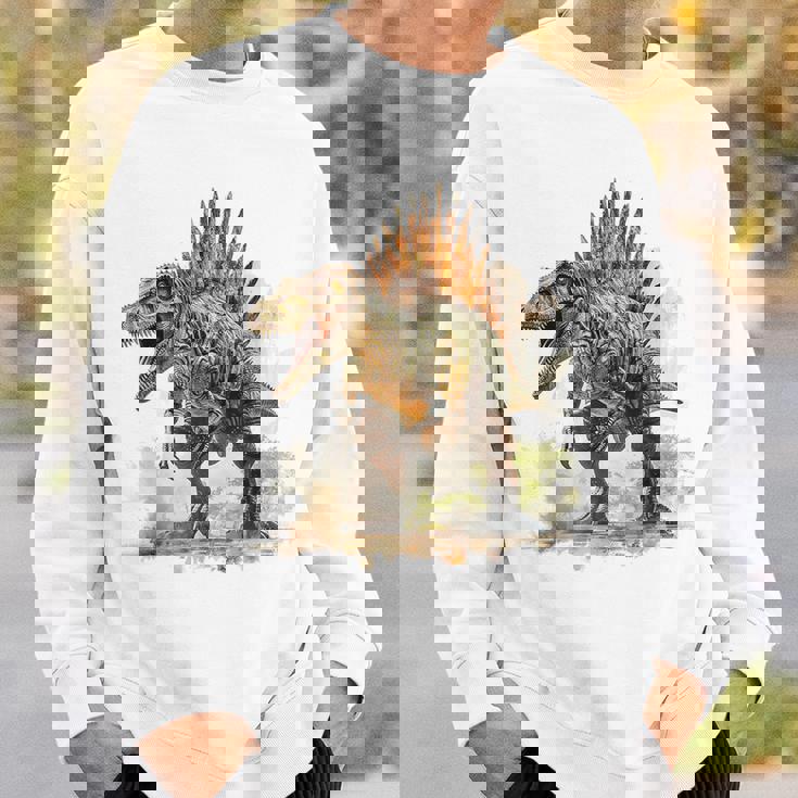 スピノサウルス 恐竜モチーフ イラスト スピノサウルス スウェットシャツ 彼への贈り物