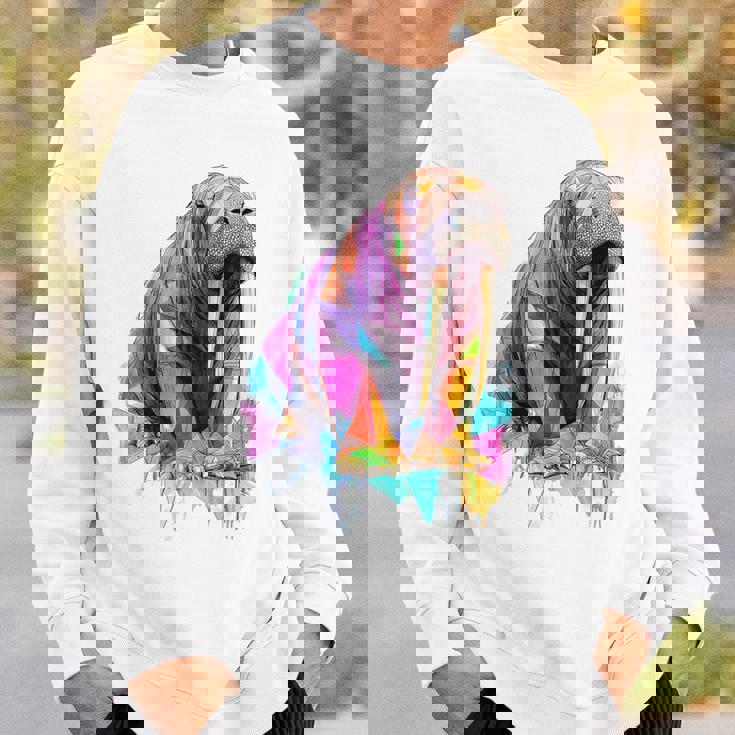 セイウチ 動物 モチーフ イラスト セイウチ スウェットシャツ 彼への贈り物