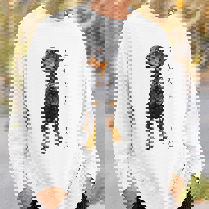 ドーベルマン シャツ ドーベルマン ピンシャー 犬 ママ お父さん 愛 ペット 子犬 スウェットシャツ 彼への贈り物