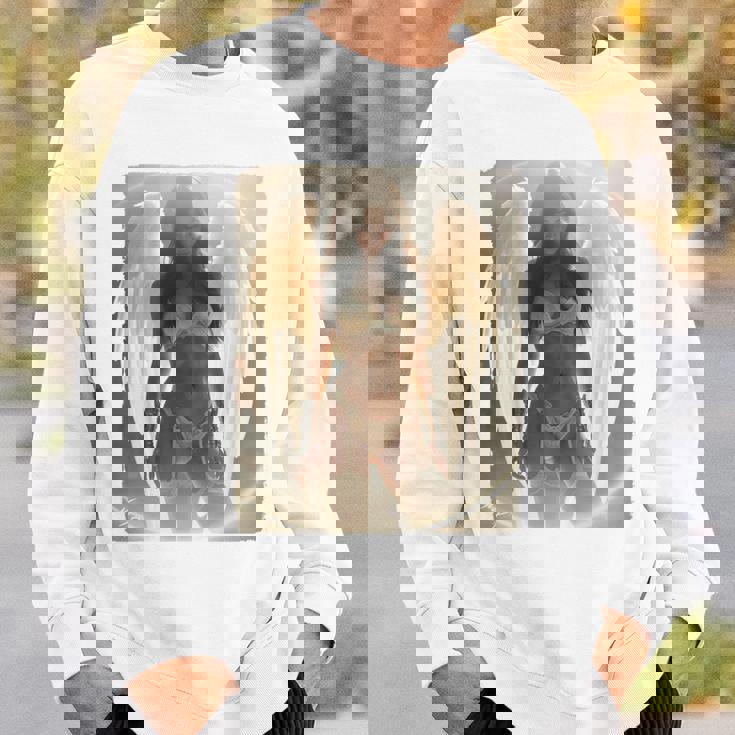 バックプリントtシャツ セクシーなブルネットエンジェルピンナップガール 長袖tシャツ スウェットシャツ 彼への贈り物