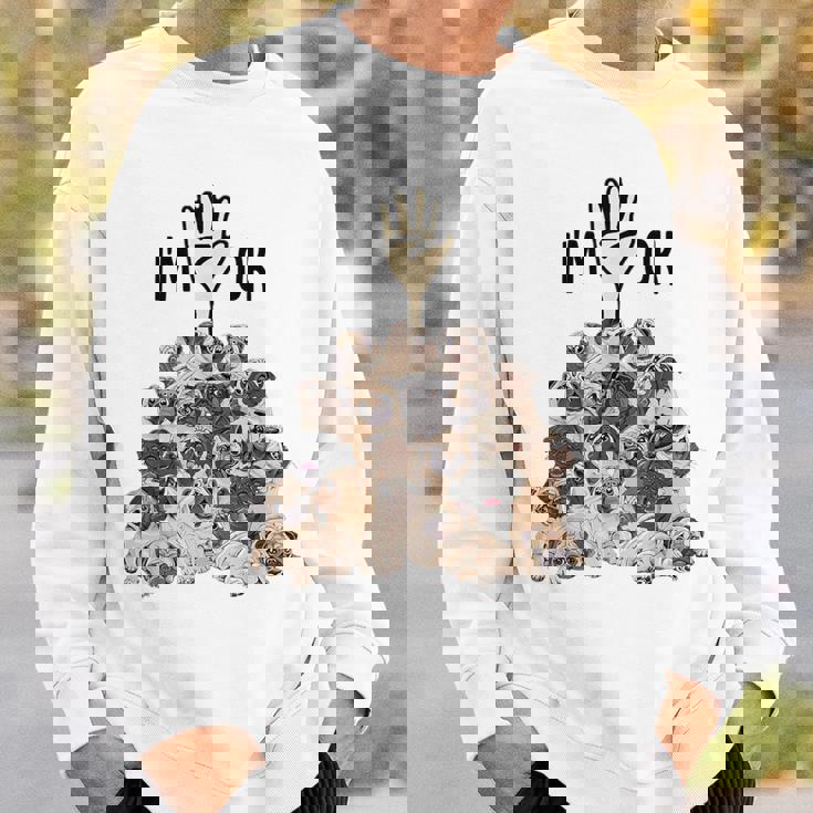 パグがいっぱい I'm Ok パグ好き。 スウェットシャツ 彼への贈り物