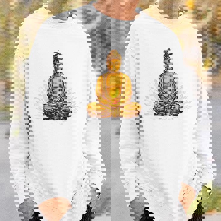 ブッダ 国際ヨガデー バックプリント スウェットシャツ 彼への贈り物