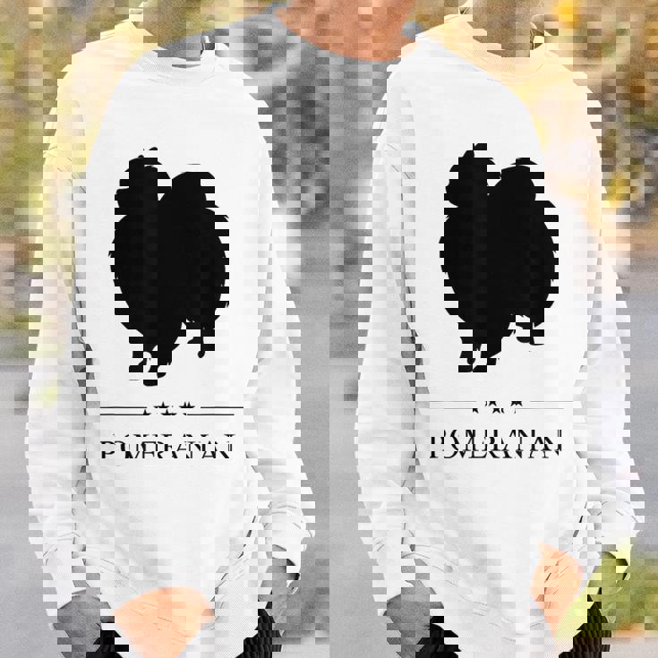 ポメラニアンブラックシルエット スウェットシャツ 彼への贈り物