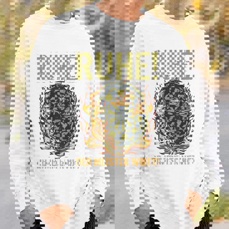 メンズ マスタースローダーツとダーツプレーヤーのバックプリント残り スウェットシャツ 彼への贈り物