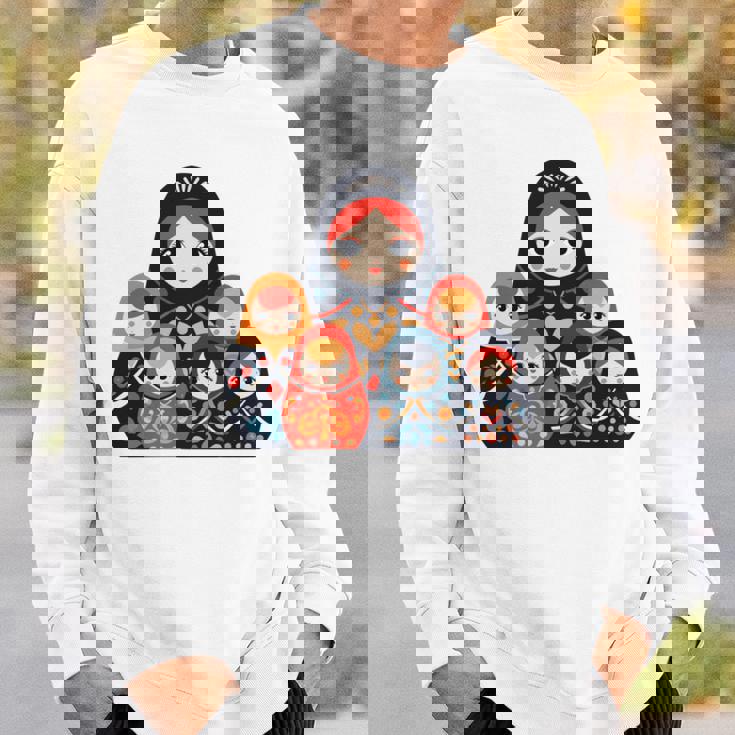 マトリョーシカ ロシア人形 入れ子人形 マトリョーシカ 長袖tシャツ スウェットシャツ 彼への贈り物