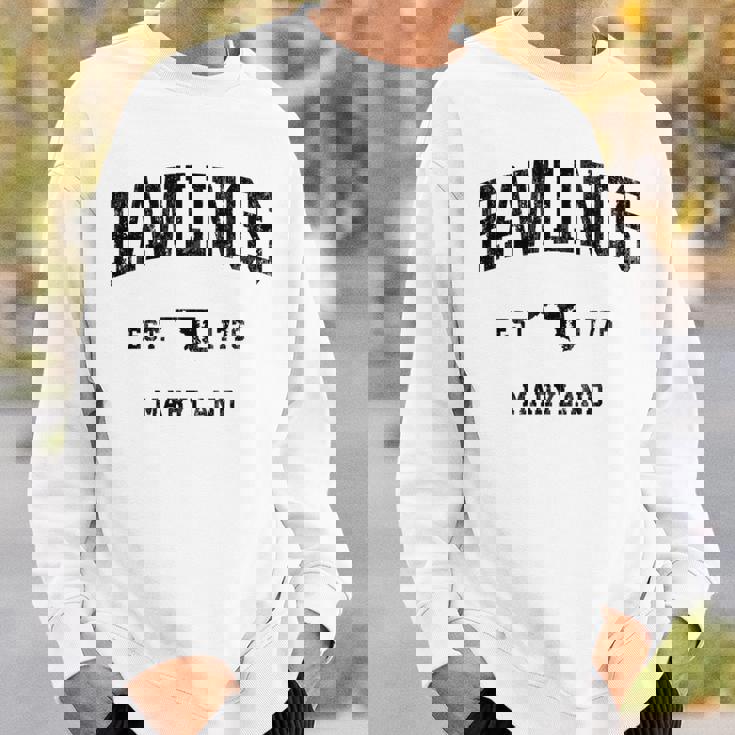 ローリングス メリーランド Md ヴィンテージ アスレチック ブラック スポーツデザイン 長袖tシャツ スウェットシャツ 彼への贈り物